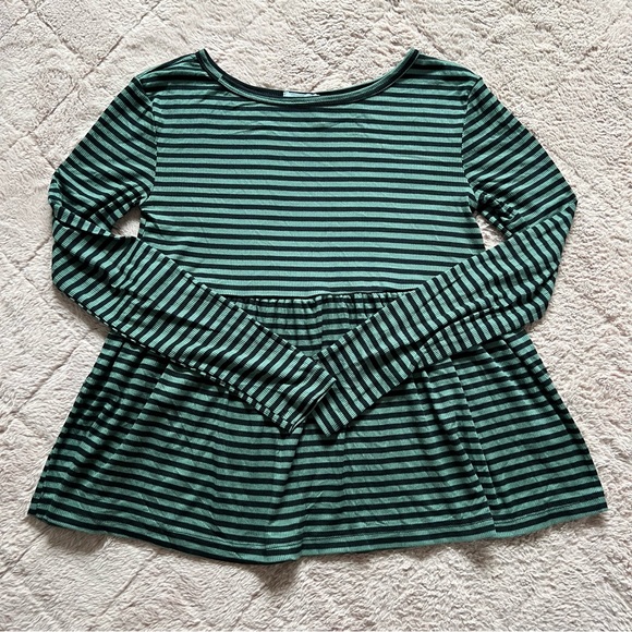 NWOT Kimchi Blue Striped Long Sleeve Top Women’s Size S - Picture 1 of 9
